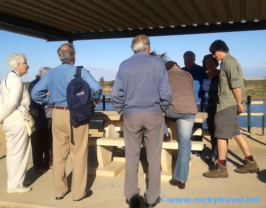 Group of people seen from the back.