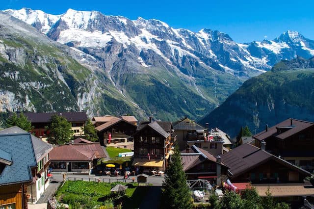 Murren car-free alpine village Jungfrau Switzerland