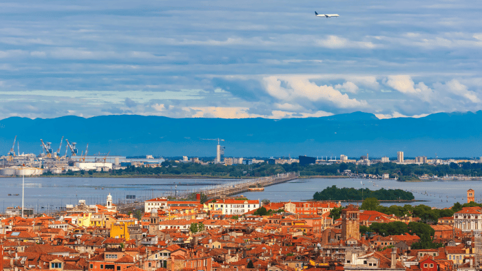 A View of the connecting bridge to Mestre Venice Mainland