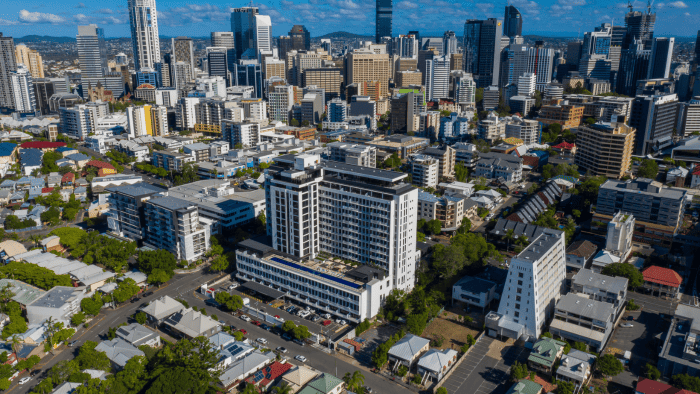 Buildings and Skyscraper from Spring Hill Brisbane