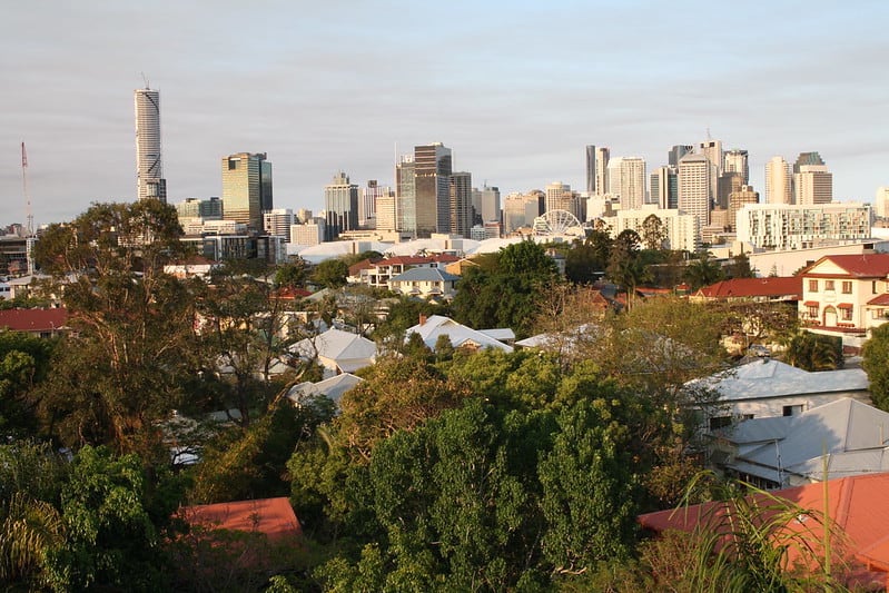 A View of Brisbane City from The West End District