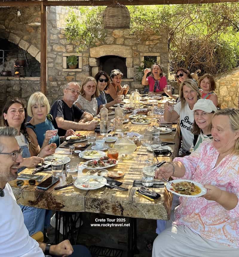 Crete Tour 2025 Group Image Rocky Travel Crete Tour Group Organic Farm Lunch